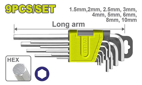 ექვსკუთხა სახრახნისის ნაკრები  9 ცალიანი - Image 1