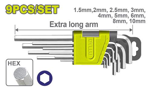 ექვსკუთხა სახრახნისის ნაკრები  გრძელი 9 ცალიანი - Image 1