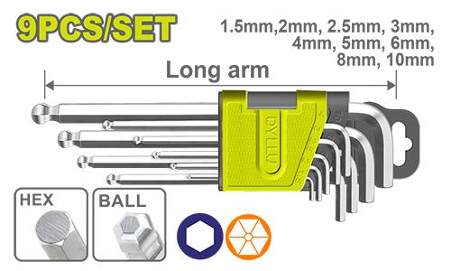 მრგვალი ექვსკუთხა სახრახნისის ნაკრები 9 ცალია - Image 1