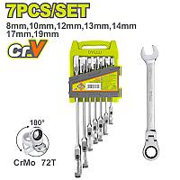 7 ცალი ხრუტუნა ქანჩის გასაღებების ნაკრები მოხრილი  8-19მმ - Thumbnail 2