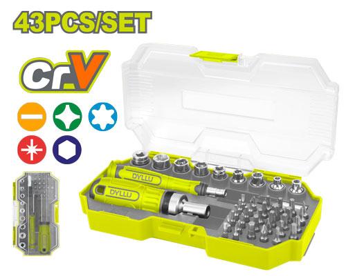 სახრახნისი საცვლელი თავებით, 43 ნაჭრ - Image 1