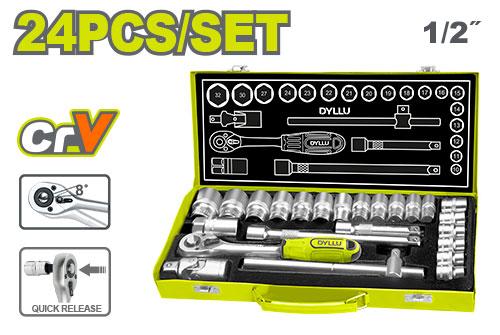 24 Pcs 1/2" ქანჩის სახსნელი თავაკები კომპლექტში 24ც-იანი - Image 2