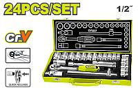 24 Pcs 1/2" ქანჩის სახსნელი თავაკები კომპლექტში 24ც-იანი - Thumbnail 2