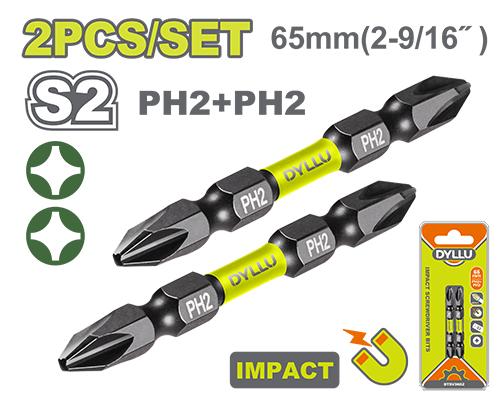 სახრახნისის საცვლელი თავის ნაკრები PH2+PH2 დარტყმითი - Image 1