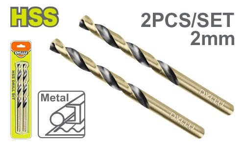 HSS მეტალის ბურღი 2მმ,  2 ცალიანი - Image 1