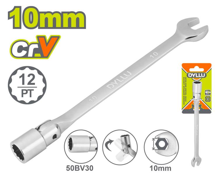 ღია ბოლოს მბრუნავი თავსაბურავი ქანჩის გასაღები 10მმ - Image 1