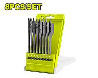 8 ცალი ბრტყელი ხის საბურღი კომპლექტი