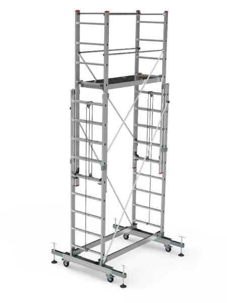 ალუმინის კიბე-ხარაჩო 2X5 - Image 1