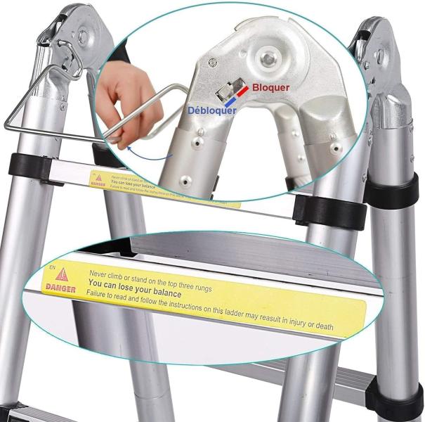 ორმხრივი ტელესკოპური კიბე 4მ (2x4) - Image 4