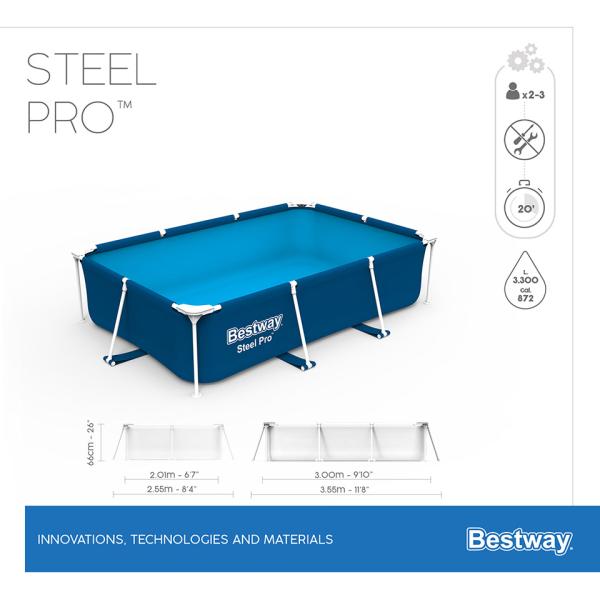 3.00 x 2.01 x 66cm კარკასული აუზი Bestway 56404 - Image 3