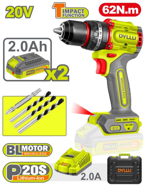 Li-Ion ხრახნ დამჭერი 20V 62ნ DTCDP6281 - Image 1