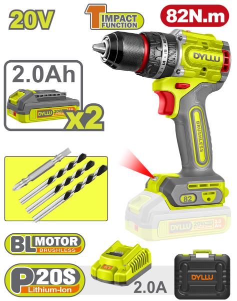 Li-Ion ხრახნ დამჭერი 20V 82ნ DTCDP8285 - Image 1