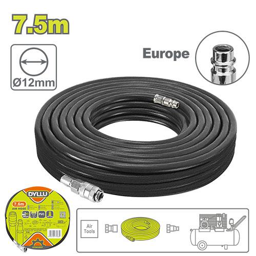 კომპრესორის შლანგი ფითინგებით 7.5M (შავი) DTQG2E07 - Image 1