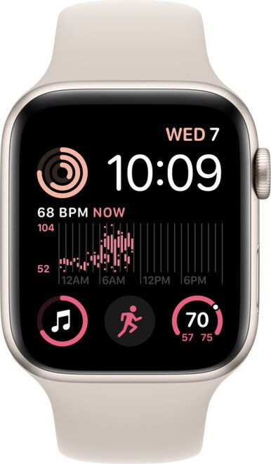 Apple Watch SE 2 GPS Gen.2 40mm Starlight Aluminium Case with Starlight Sport Band - S/M (MR9U3)