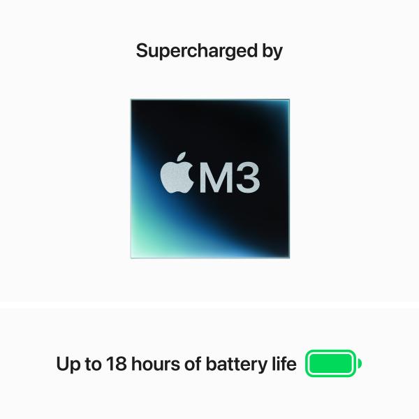 Apple MacBook Air 13inch M3 8-core CPU and 8-core GPU (8GB/256GB) SSD - Midnight