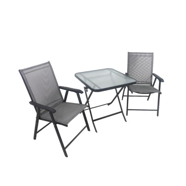 ოთხკუთხედი მაგიდა  2 სკამით HY-412 - Image 1