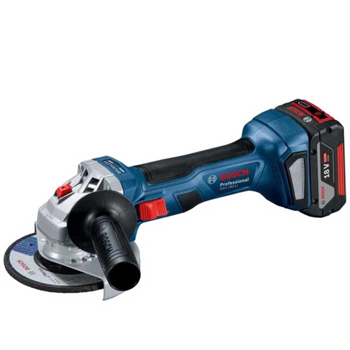 BOSCH კუთხსახეხი GWS 180 LI(2x4ah battery) (125MM, 1100RPM)