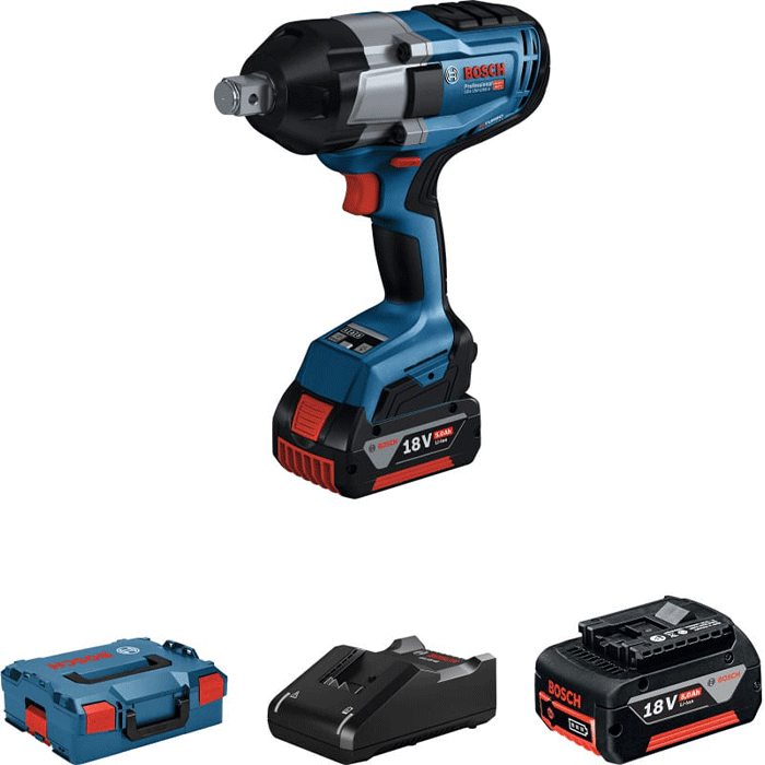 BOSCH ქანჩის გასაღები 06019J8522 GDS 18V-1050 H 2x5.0 GAL1880 L-BOXX