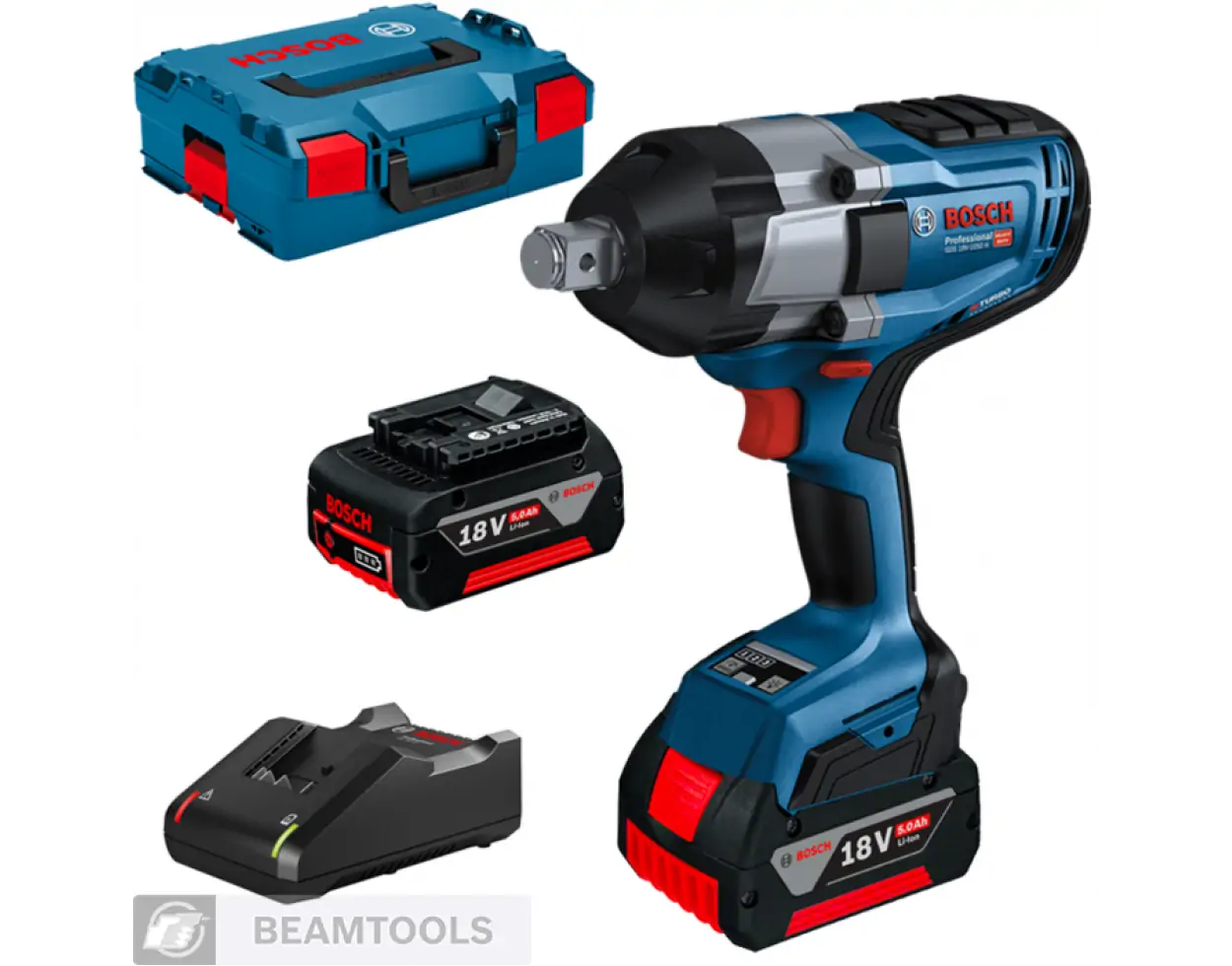 BOSCH ქანჩდამჭერი GDS 18V-1050 H 2xPC8.0 GAL1880 L-Boxx