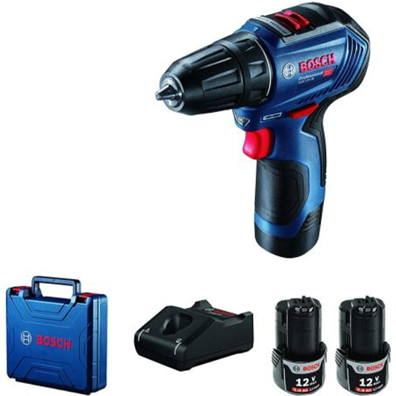 BOSCH უნახშირო აკუმულატორის ბურღ-სახრახნისი GSR 12V-30