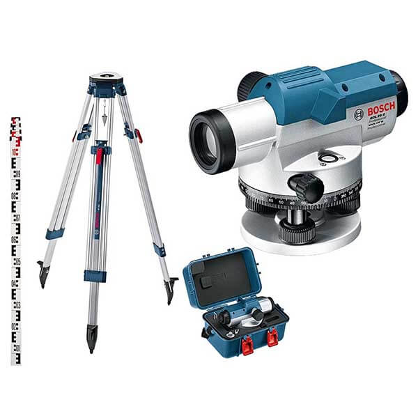 BOSCH ოპტიკური ნიველირი GOL 20 D + BT 160 + GR 500