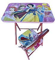 Folding table with a princess painting