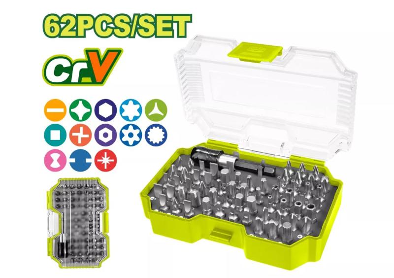 62 ცალი ხრახნიანი თავაკების ნაკრები DTBS3B62 - Image 1