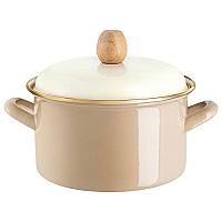 ქვაბი ემალის (თავსახურით) კრემისფერი 