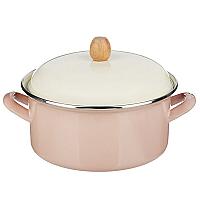 ქვაბი ემალის თავსახურით ყავისფერი  