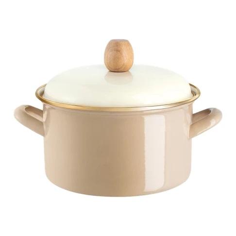 ქვაბი ემალის თავსახურით ყავისფერი    - Image 1