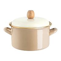 ქვაბი ემალის თავსახურით ყავისფერი   