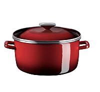 ქვაბი ემალის თავსახურით წითელი 