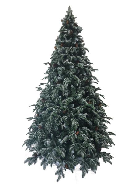 ნაძვის ხე დათოვლილი -240 სმ შერეული ტოტებით და გირჩით - Image 1