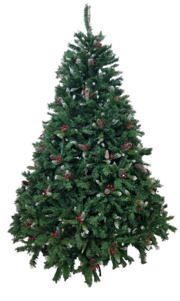 მწვანე ნაძვის ხე - 180 სმ გირჩით და კენკრით - Image 1