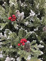 დათოვლილი ნაძვის ხე - 210სმ გირჩით და კენკრით PE+PVC - Thumbnail 2