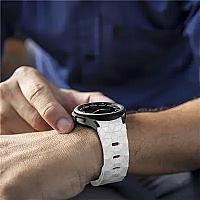 6 Football Pattern Silicone Watch Strap Band - White