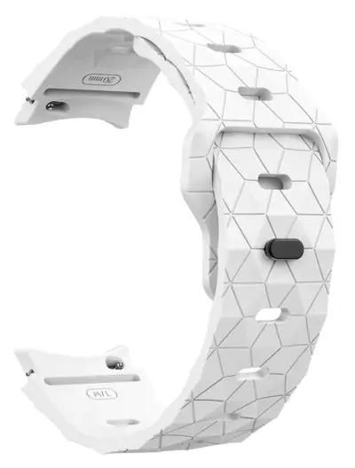 6 Football Pattern Silicone Watch Strap Band - White - Image 3