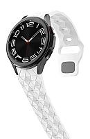 6 Football Pattern Silicone Watch Strap Band - White - Thumbnail 4