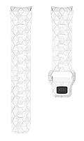 6 Football Pattern Silicone Watch Strap Band - White - Thumbnail 5