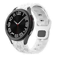 6 Football Pattern Silicone Watch Strap Band - White - Thumbnail 6