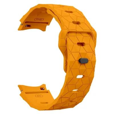 6 Football Pattern Silicone Watch Strap Band - Orange - Image 2