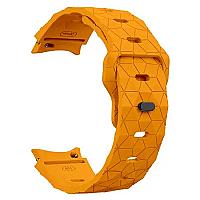 6 Football Pattern Silicone Watch Strap Band - Orange - Thumbnail 2