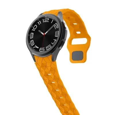 6 Football Pattern Silicone Watch Strap Band - Orange - Image 3