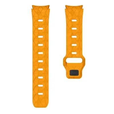 6 Football Pattern Silicone Watch Strap Band - Orange - Image 4