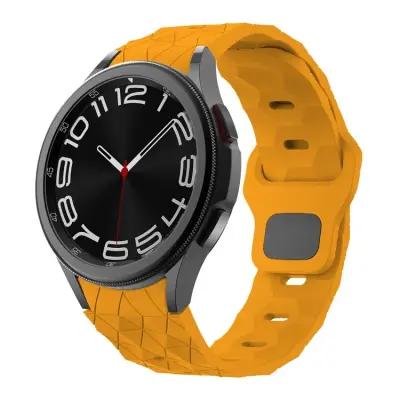 6 Football Pattern Silicone Watch Strap Band - Orange - Image 5