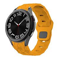 6 Football Pattern Silicone Watch Strap Band - Orange - Thumbnail 6