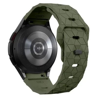 6 Football Pattern Silicone Watch Strap Band - Army Green - Image 1