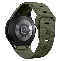 6 Football Pattern Silicone Watch Strap Band - Army Green