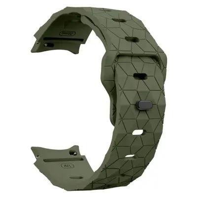 6 Football Pattern Silicone Watch Strap Band - Army Green - Image 2