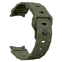 6 Football Pattern Silicone Watch Strap Band - Army Green - Thumbnail 2